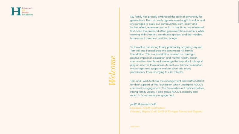 Brinsmead Hill Family Foundation Desktop